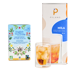 Pack thé glacé et verres double paroi- Verres 35 cl PYLANO Thés glacés ENGLISH TEA SHOP